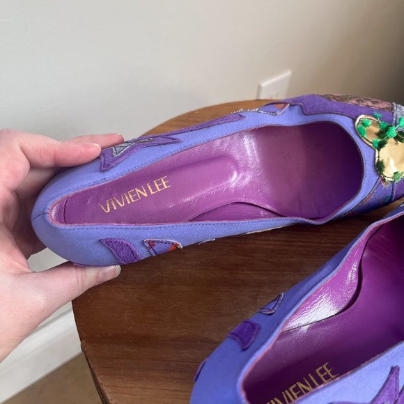 Vivien Lee Maximalist Low Heel / Flats Size 8 / 39 Patchwork Mixed Media - Picture 5 of 11